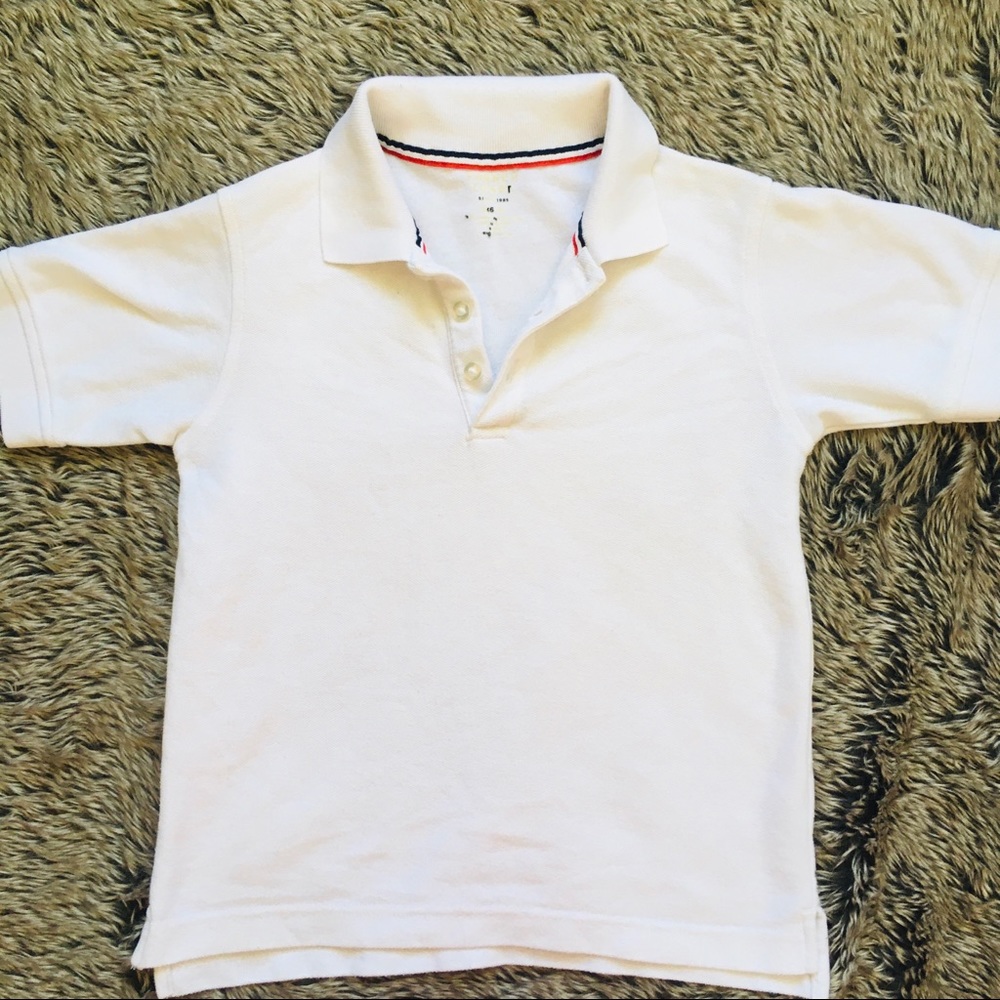 French toast boy white polo Tshirt size small 6/7